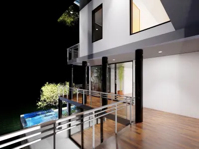 Small Modern House Design 3D model