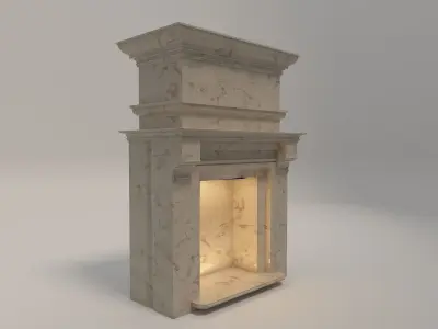 Classical Fireplace Free Free low-poly 3D model
