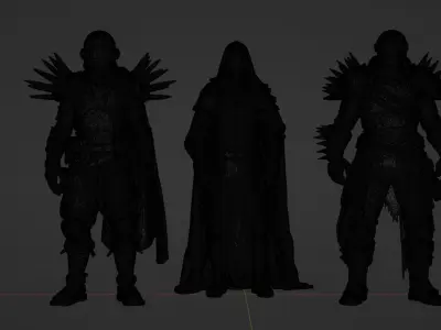 Full-Body Sci-Fi Character Outfit Pack  Game Ready FBX STL BLEND Low-poly 3D model