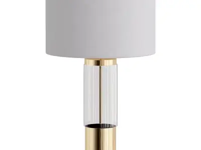STOCKHOLM table lamp with gold base and shade 3D model