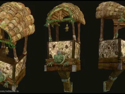 House Balcony stylized Low-poly 3D model