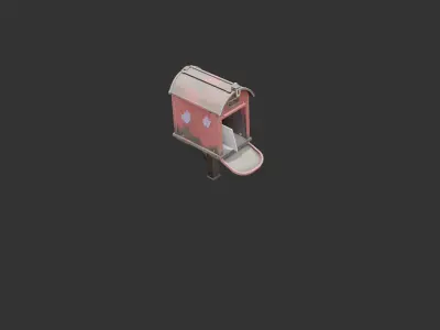 Upside Down Mailbox Low-poly 3D model