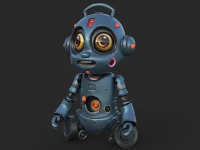Cute Robot Child  Low-poly 3D model