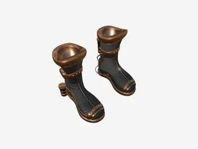 SciFi Boots A05 Copper - Character Design Fashion Low-poly 3D model