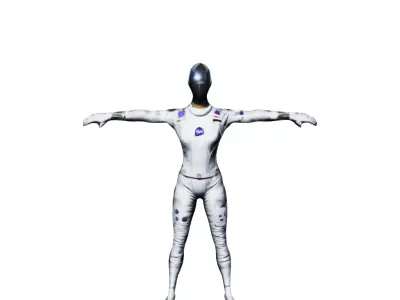female space ranger Low-poly 3D model