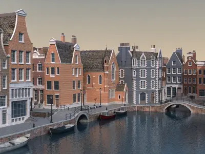  Amsterdam Port Scene 