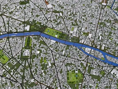 Paris City of France Low-poly 3D model
