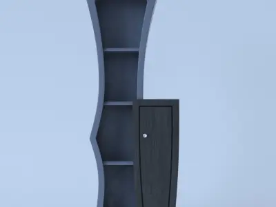 Cupboard bookcase with two doors 3D model