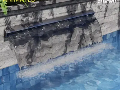 JOEY 2m wide sheet lumion fountain Low-poly 3D model