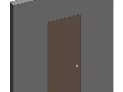 Single Pivot door NO FRAME Revit family  Free 3D model