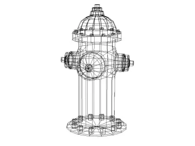 Fire Hydrant Low-poly 3D model 42