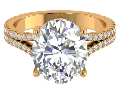 Oval Engagement Ring 3D print model