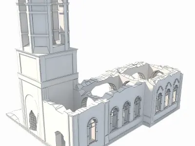 Tower ruins of old church Texture