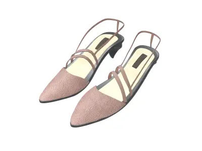 Medium Heel Shoes v2 002 Low-poly 3D model