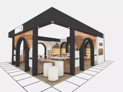 Modern Cosmetic Exhibition Stand Vray7 3dsMax2021 Free 3D model