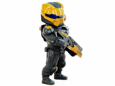 CYBER SOLDIER XC-10  Rigged for Unreal Engine - Unity - MIXAMO  3D model