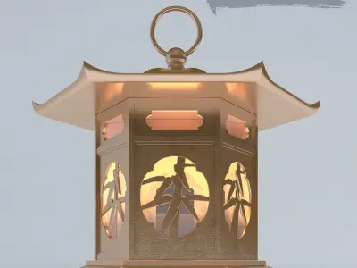 BAMBOO METALLIC LAMP 3D model