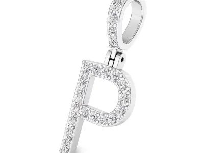 Alphabet P-letter single row pendant 3D print model