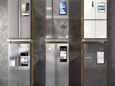 Double-door refrigerator 3D model