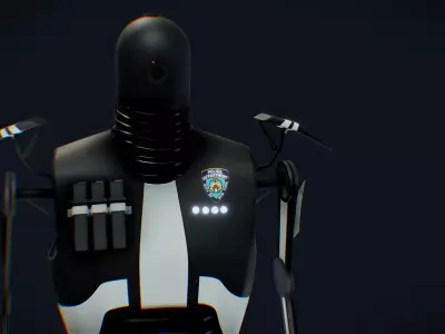 Robot Sci Fi Police Enforcer Low-poly 3D model