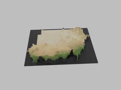 Sudan Map Country Low-poly 3D model