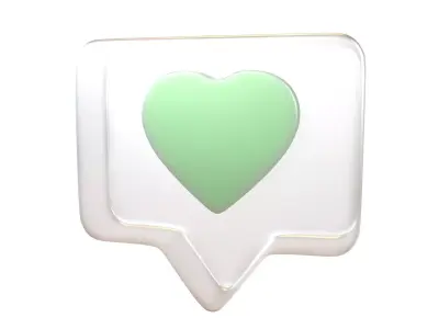 Socail Media Heart Bubble v1 004 Low-poly 3D model