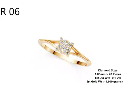 Lightweight Diamond Ring 3D print model
