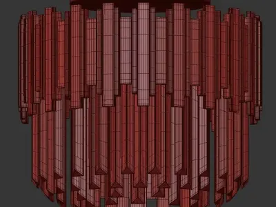 NORAH modern ceiling light fixture with clear crystals 3D model