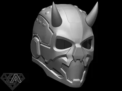 Sci-fi cyberdemon helmet V1 3D print model