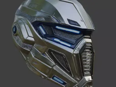 Futuristic Sci Fi Helmet 3D model