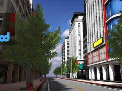 TW Street Dual Lanes 01 3D model