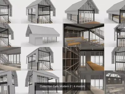 Collection Cafe Modern 2 3D Model Pack