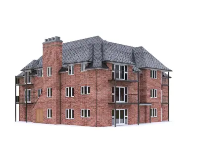 English Brick House 02 Low-poly 3D model