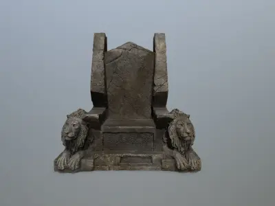 Lion Throne Low-poly 3D model