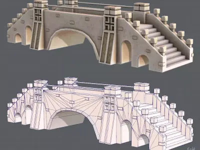 Bridge V01 Low-poly 3D model
