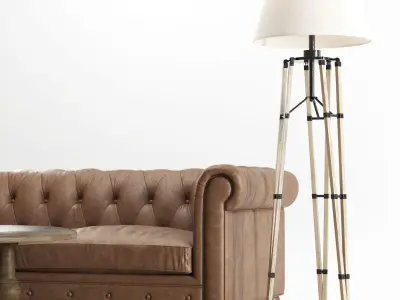 Hooker Furniture - Alexa Sofa and Decor 3D model