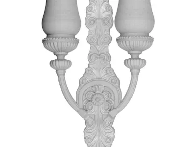 Copper Classic Wall Lamp Sconce Light with Murano Glass 3D model