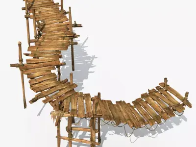 Old Wooden Bridge 02 3D model