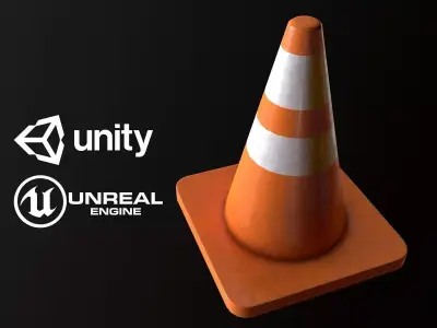 Traffic Cone - PBR Game Ready Low-poly 3D model