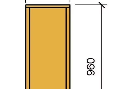 Habitat Eave 2 Door Bamboo Cabinet - Natural 3d model 3D model