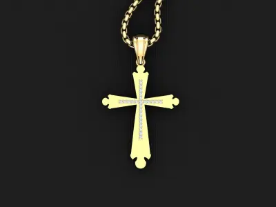 High Cross Pendant Light Gold 18K 3CP031 3D print model