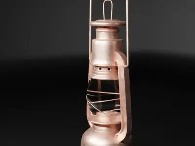 gas lamp low-poly Low-poly 3D model