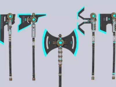 Scifi axe collection 3D Model Pack