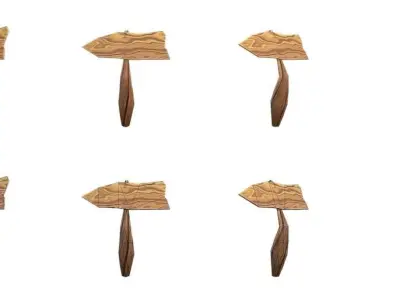 Guidepost Pack 10-19 Low-poly 3D model