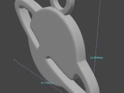 Suspension in the form of the planet Saturn 3D print model