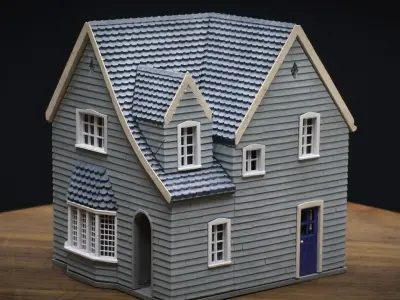 HO Scale European Suburban Home  1 3D print model