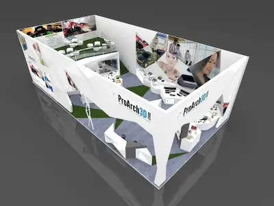 Exhibition stall 20 mtr x 10 mtr 2 sides open 3D model