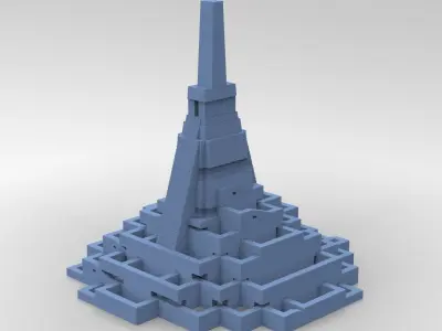 Aztec Ritual Maze With Pyramid 2  3D model