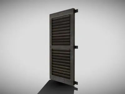 Medieval Shutter Window Low-poly 3D model