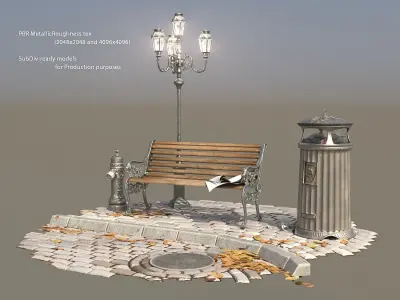 London Vintage Street Set 3D model